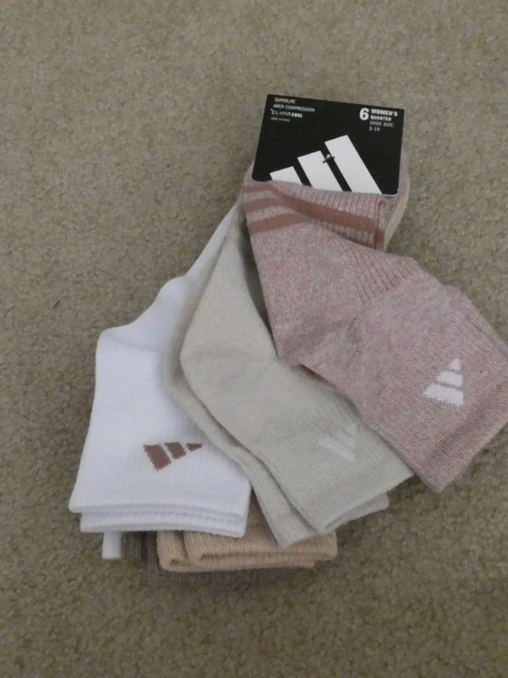 Adidas 6 pack Quarter ClimaCool  Women’s Socks Size 5-10 NWT